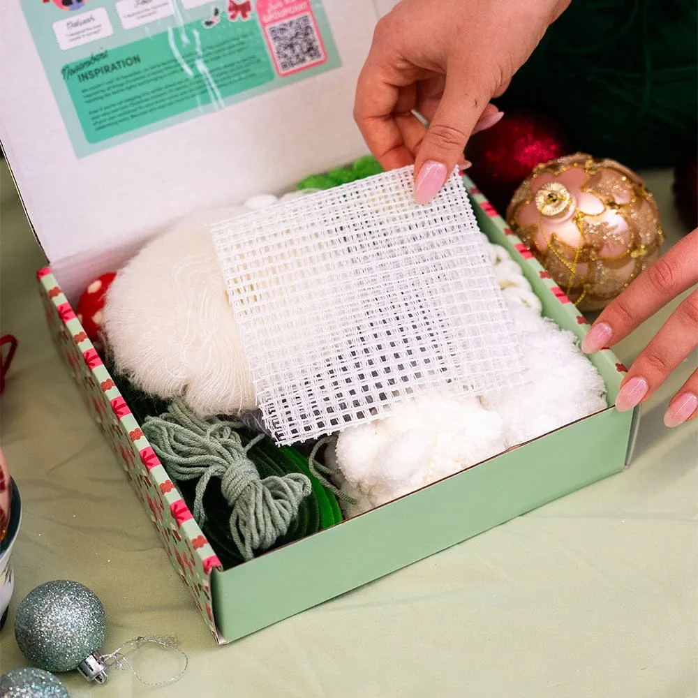 Craft Club Twinkling Christmas Tree kit coaster moss brad 22x15
