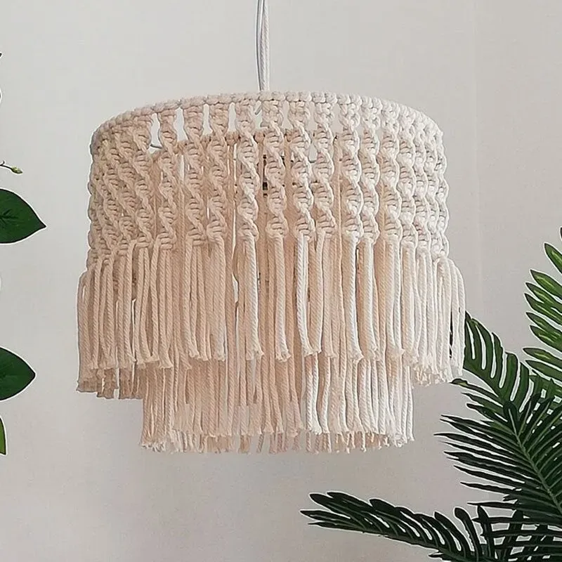 Macrame Meu abajur macrame bumbac 25x30cm franjuri