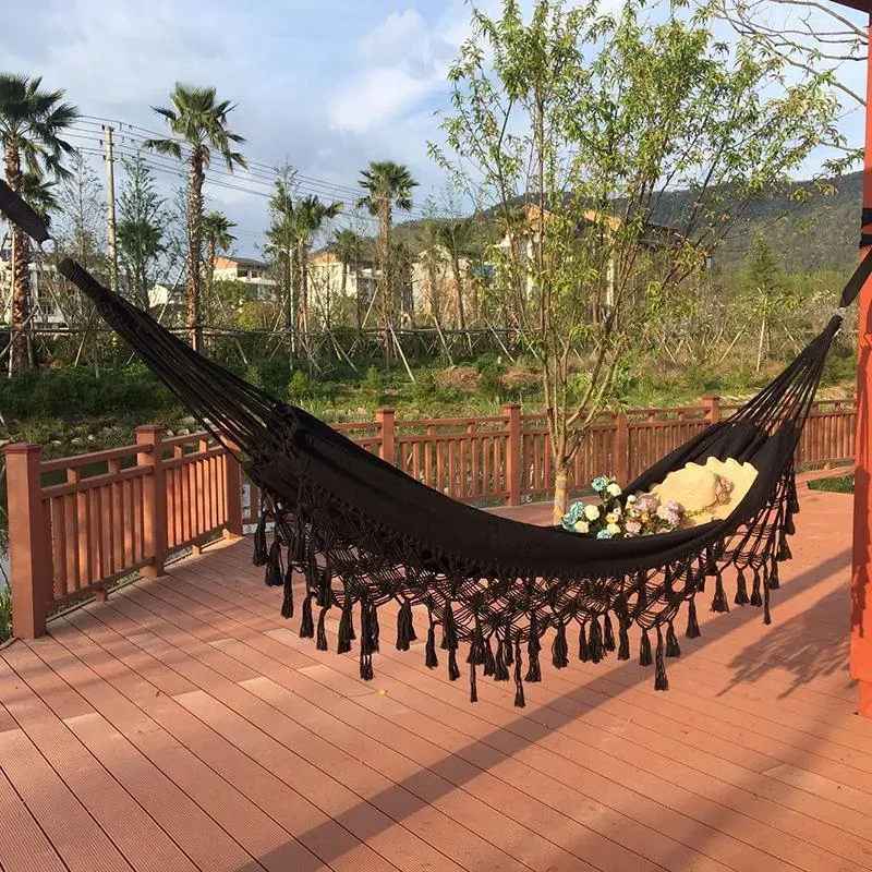Macrame Meu hamac negru 200x150 cm 130 kg