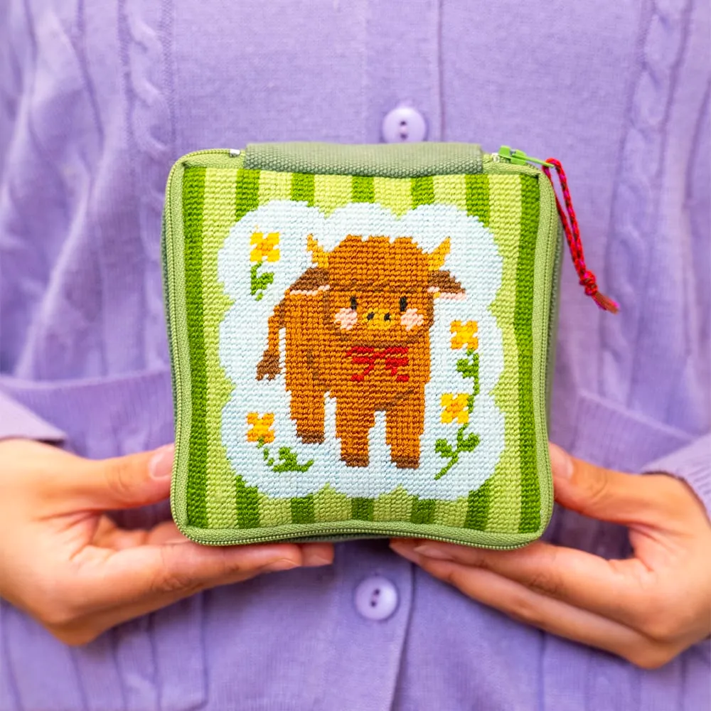 Craft Club Highland Cow kit needlepoint 12x12 cm