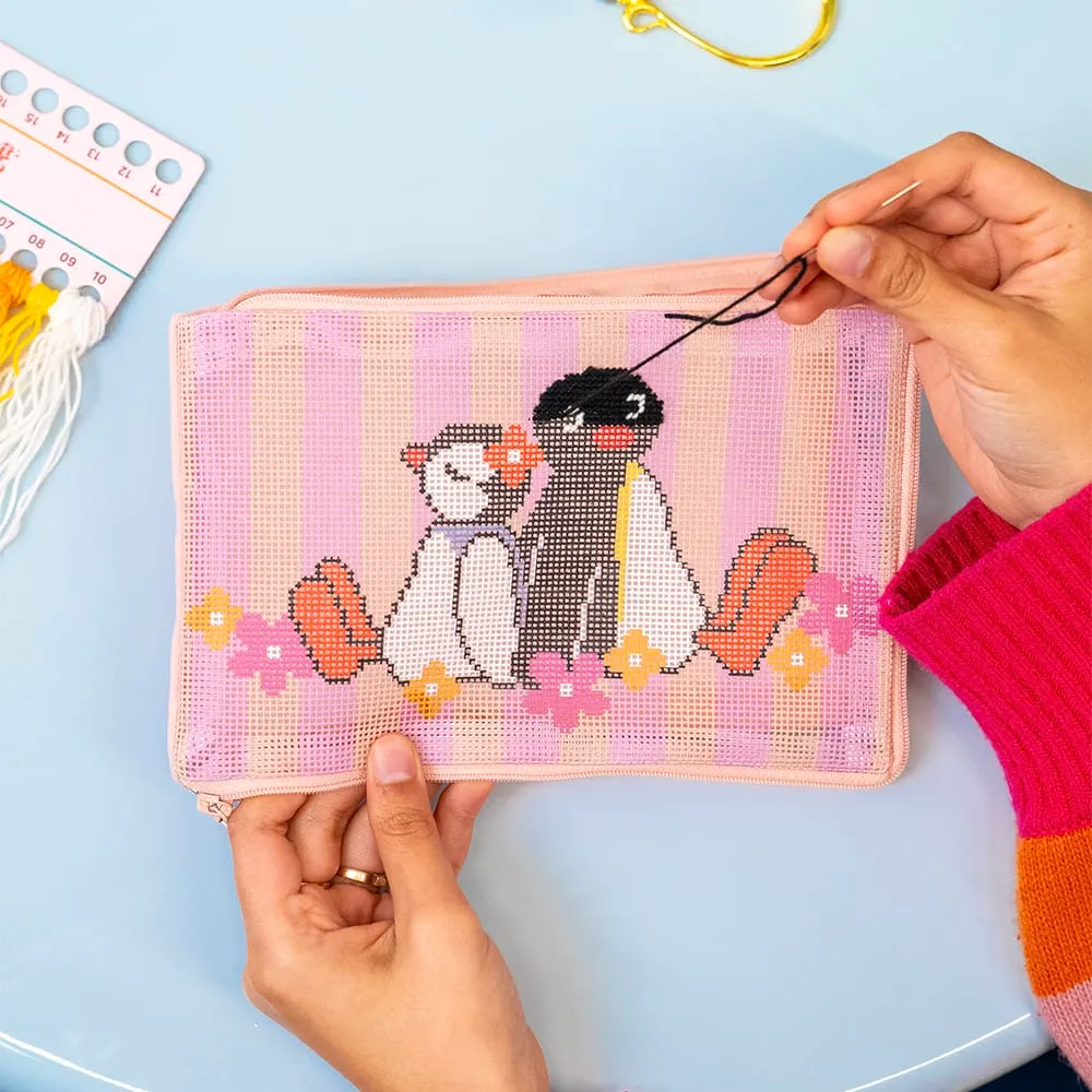 Craft Club Pingu Pinga kit borseta cusut 22x14,5 cm dungi