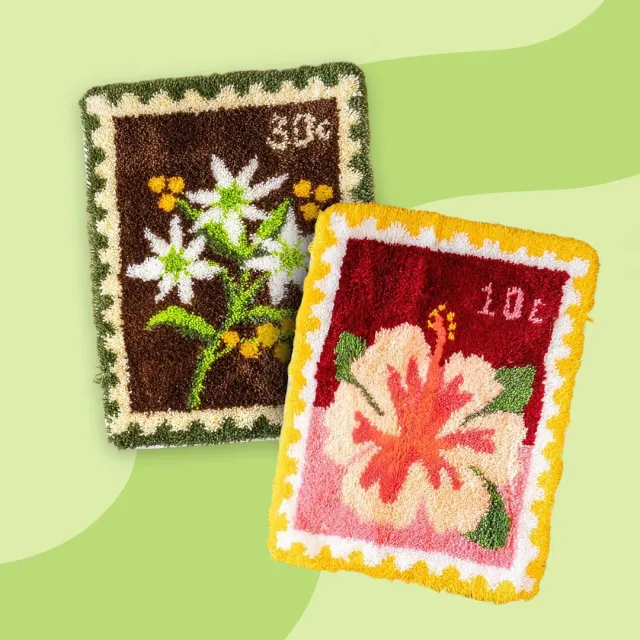 Craft Club Wildflower Post kit covor latch hook XL floral