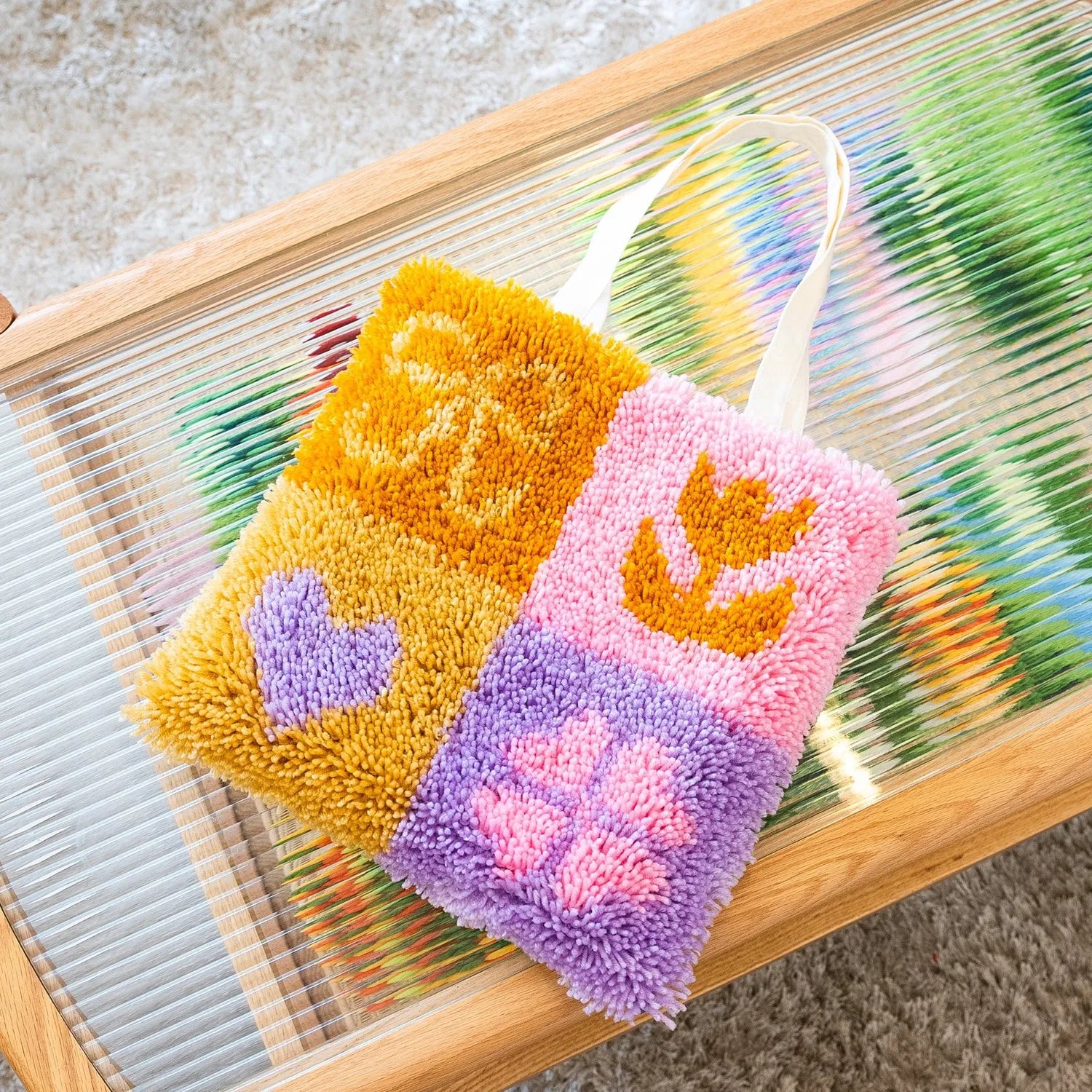 Craft Club Lucky Charms traista latch hook 34x34cm trifoi