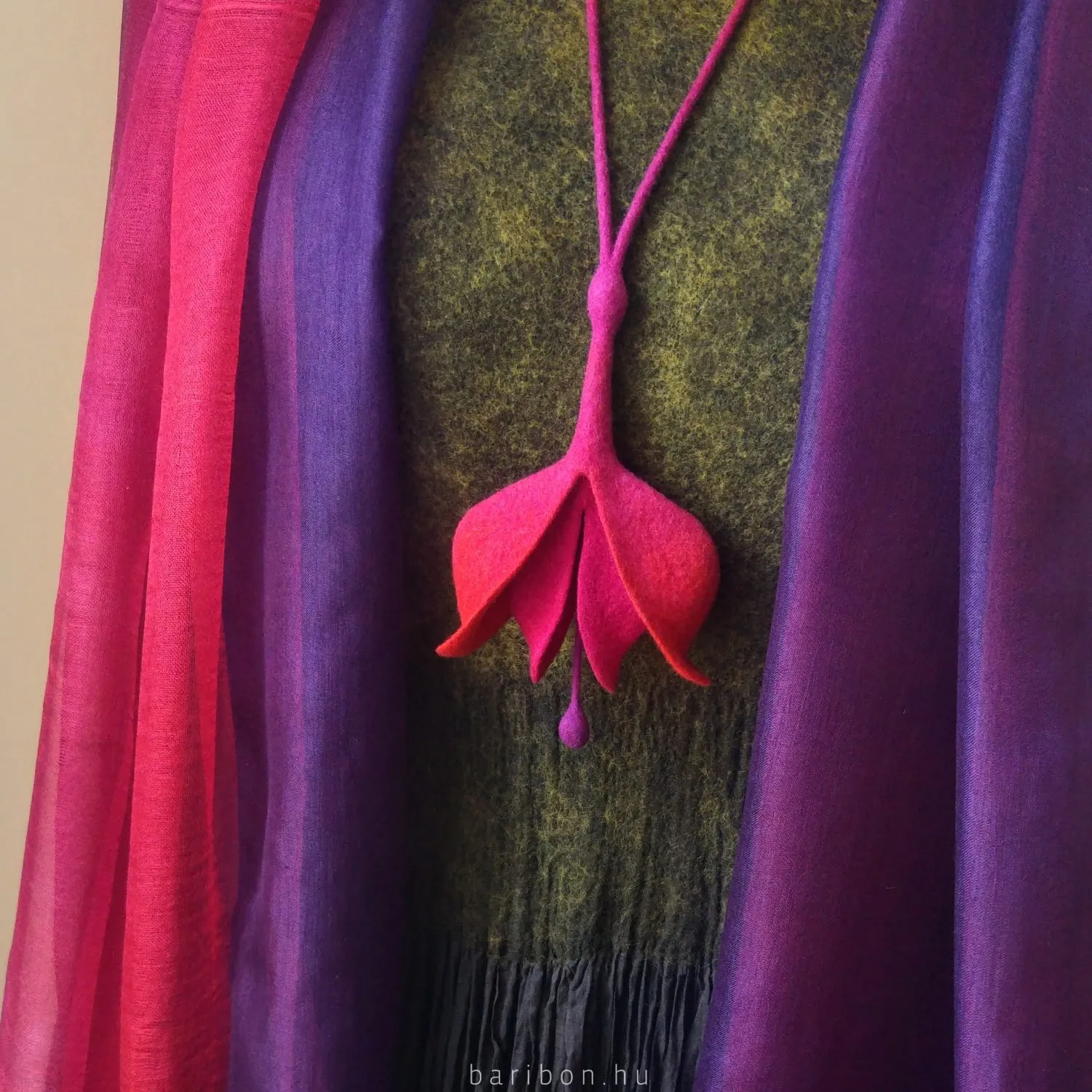 Baribon Fuchsia pachet workshop colier floare handmade