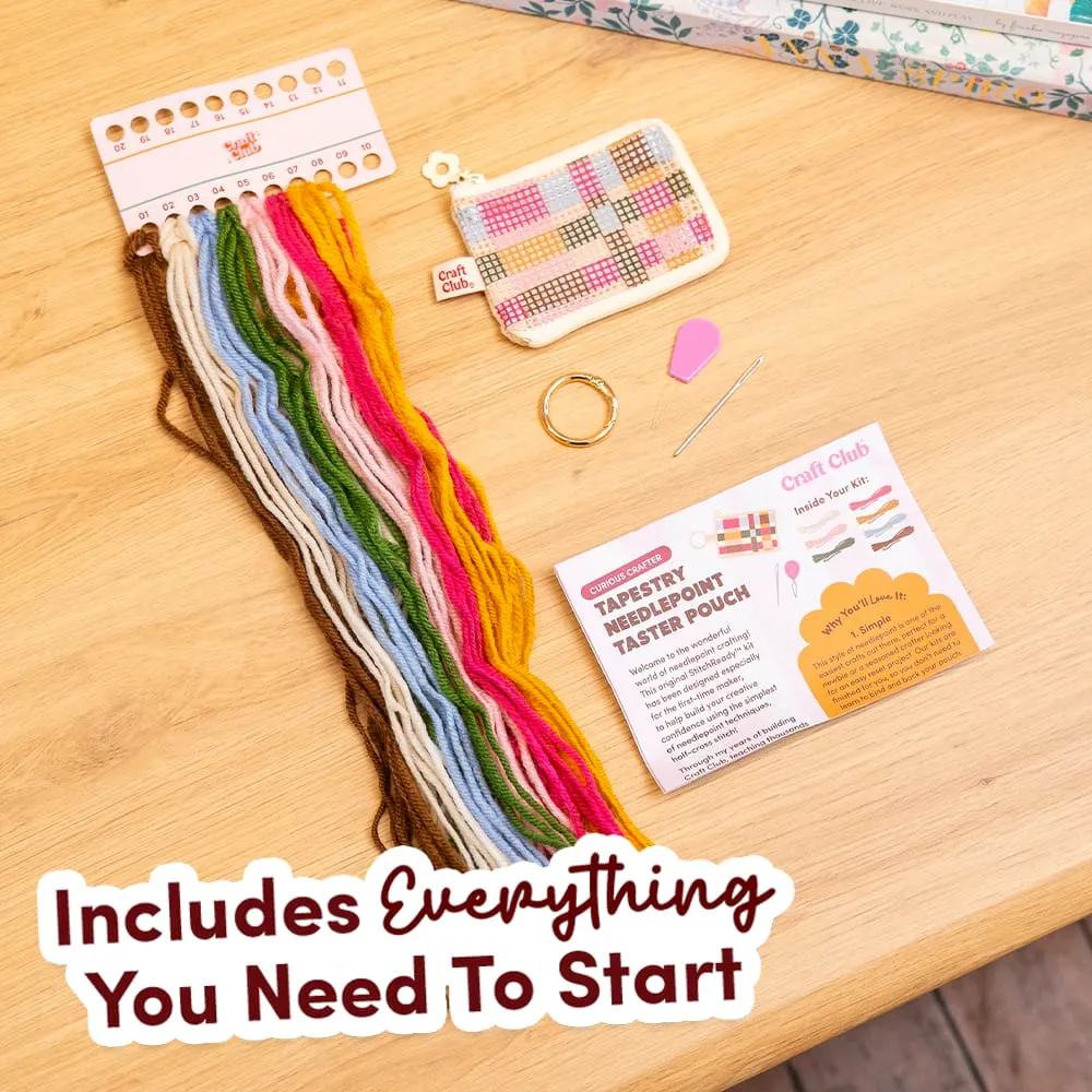 Craft Club Curious Crafter kit needlepoint borseta 10 cm