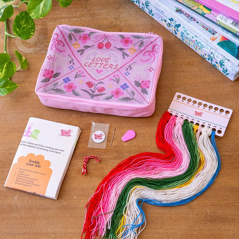 Craft Club Love Letters kit goblen borseta 23 cm incepatori