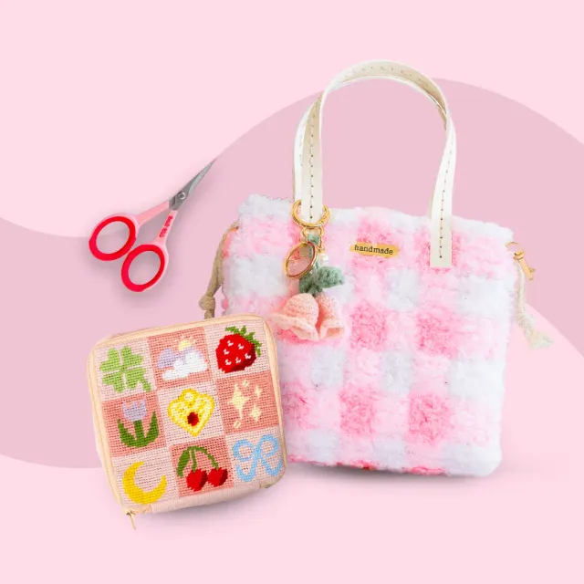 Craft Club Pink Perfection set broderie poseta roz 2 kituri