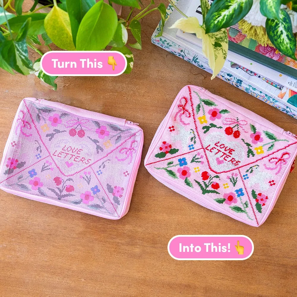 Craft Club Love Letters kit goblen borseta 23 cm incepatori