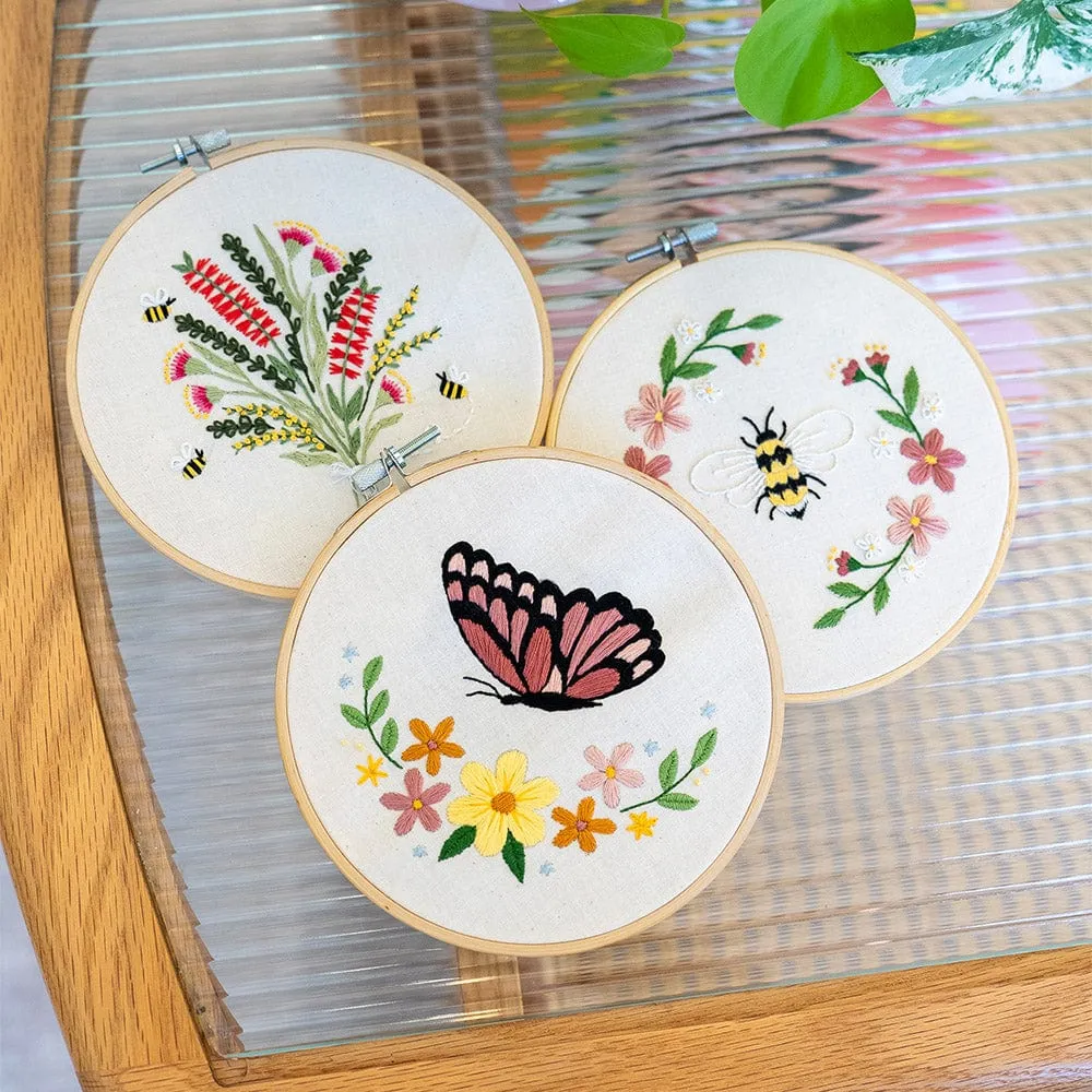 Craft Club Blushing Butterfly kit broderie fluture