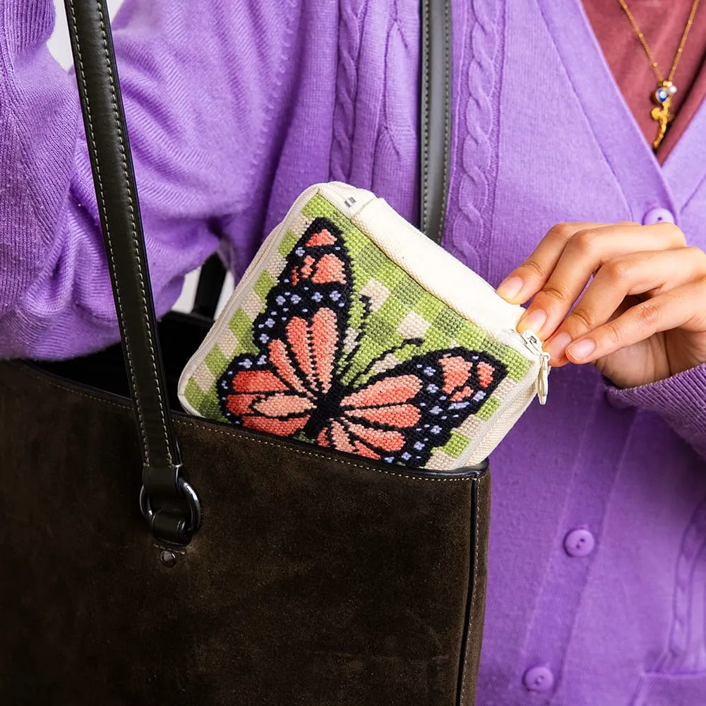Craft Club Gingham Butterfly kit broderie portfard 12x12 cm începători