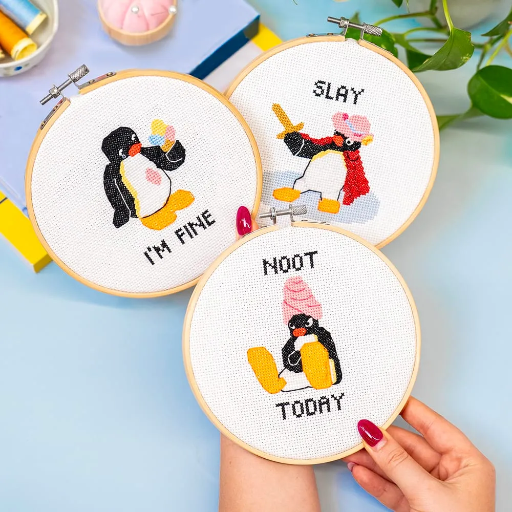 Craft Club Cheeky Pingu kit goblen punct cruce trio