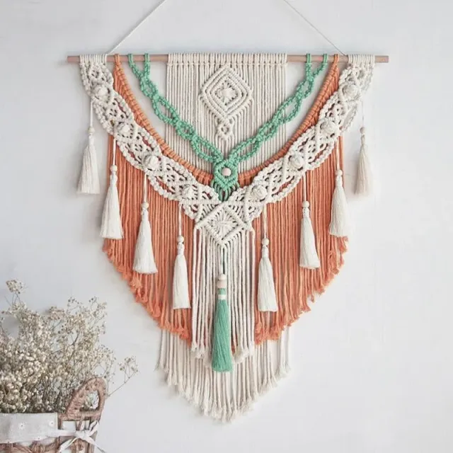 Macrame Meu macrame perete cu pompoane