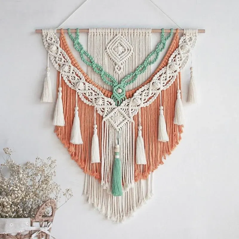 Macrame Meu macrame perete cu pompoane