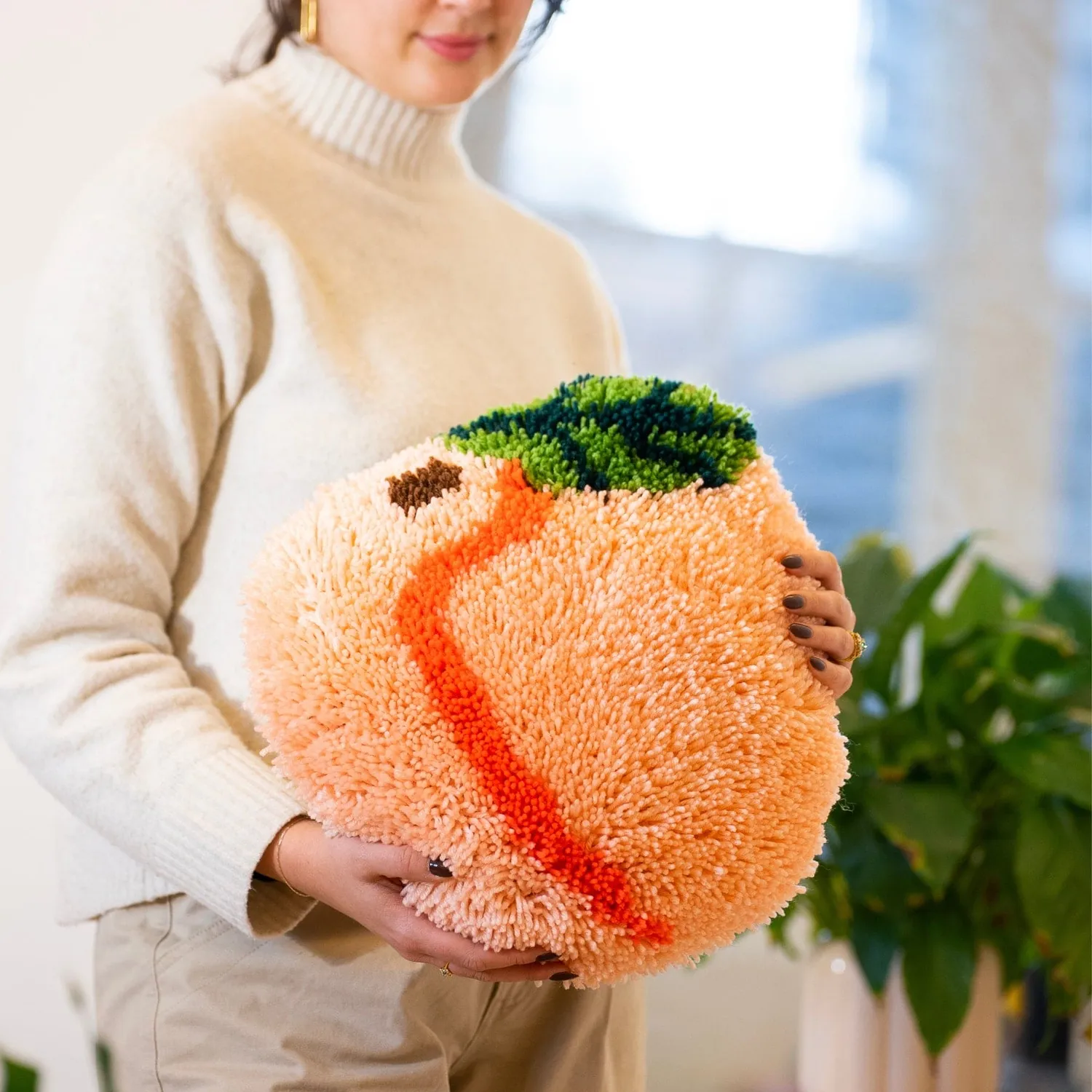 Craft Club Peach kit perna latch hook 42x41cm piersica