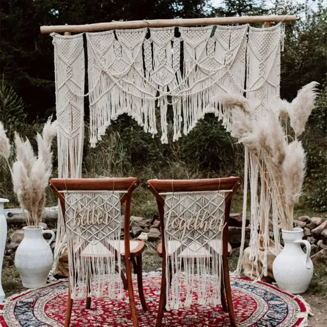 Macrame Meu perdea arc nuntă macrame 200x180 cm