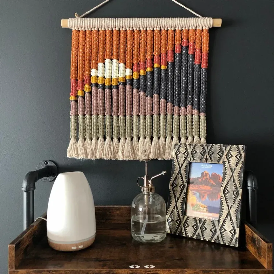 Macrame Meu decoratiune macrame perete 50x47 cm vopsit