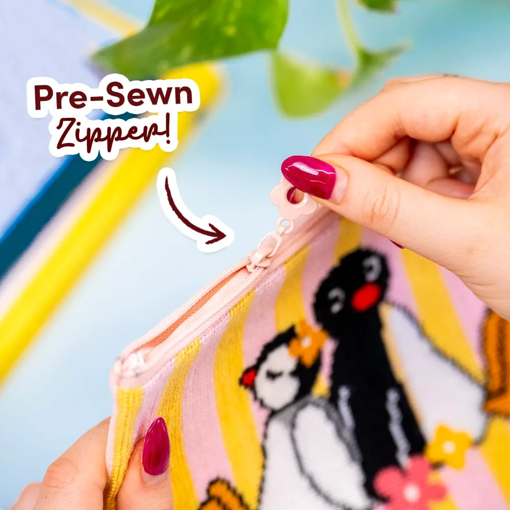 Craft Club Pingu Pinga kit borseta cusut 22x14,5 cm dungi