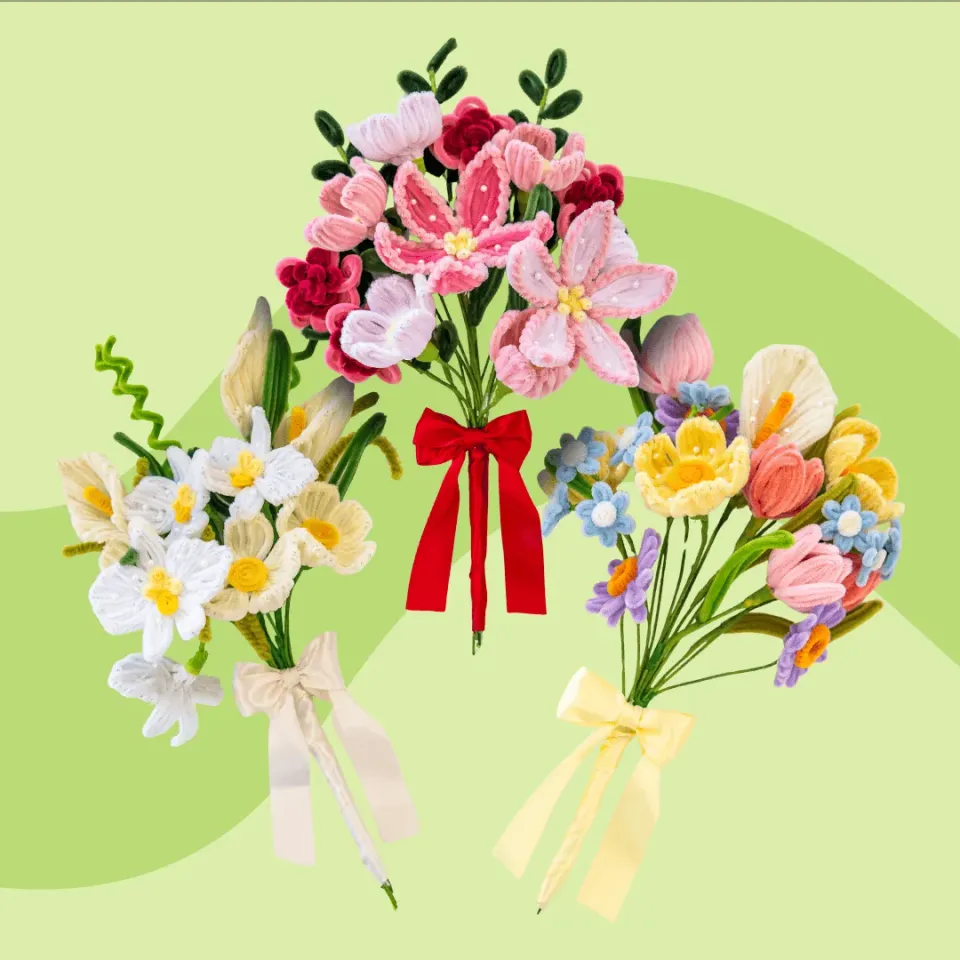 Craft Club The Posy Set set buchete chenille 3 kituri