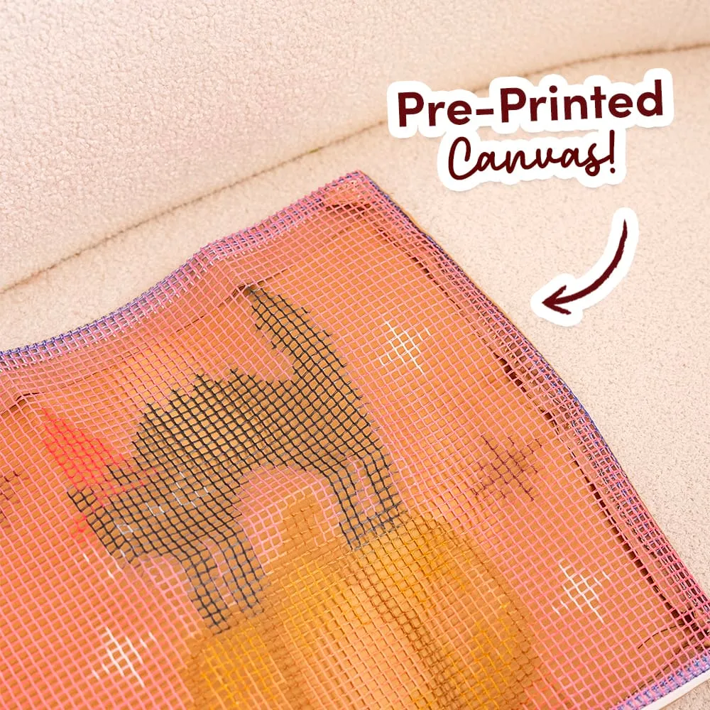 Craft Club Scaredy Cat kit perna 43x43cm latch hook