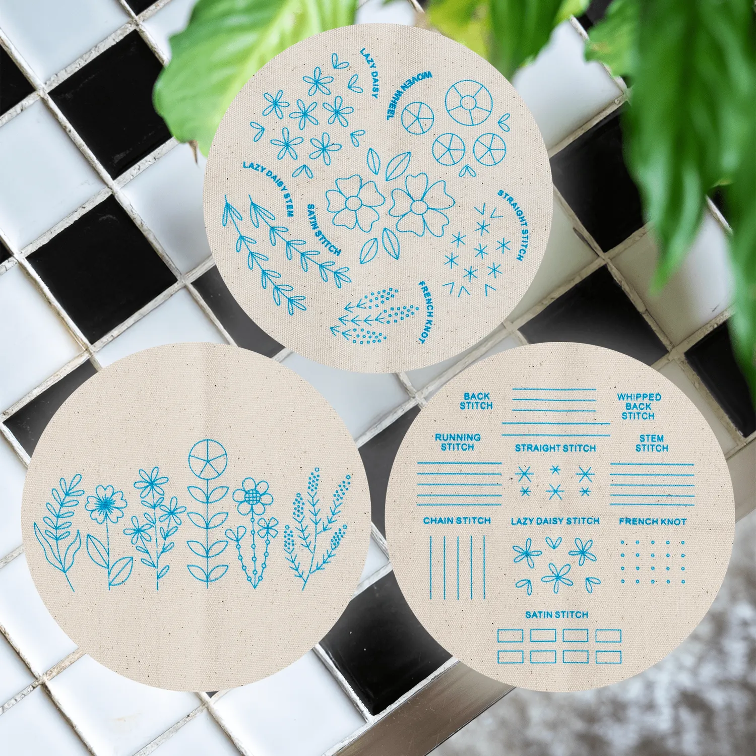 Craft Club DELUXE FLORAL SAMPLER kit broderie cu 3 modele