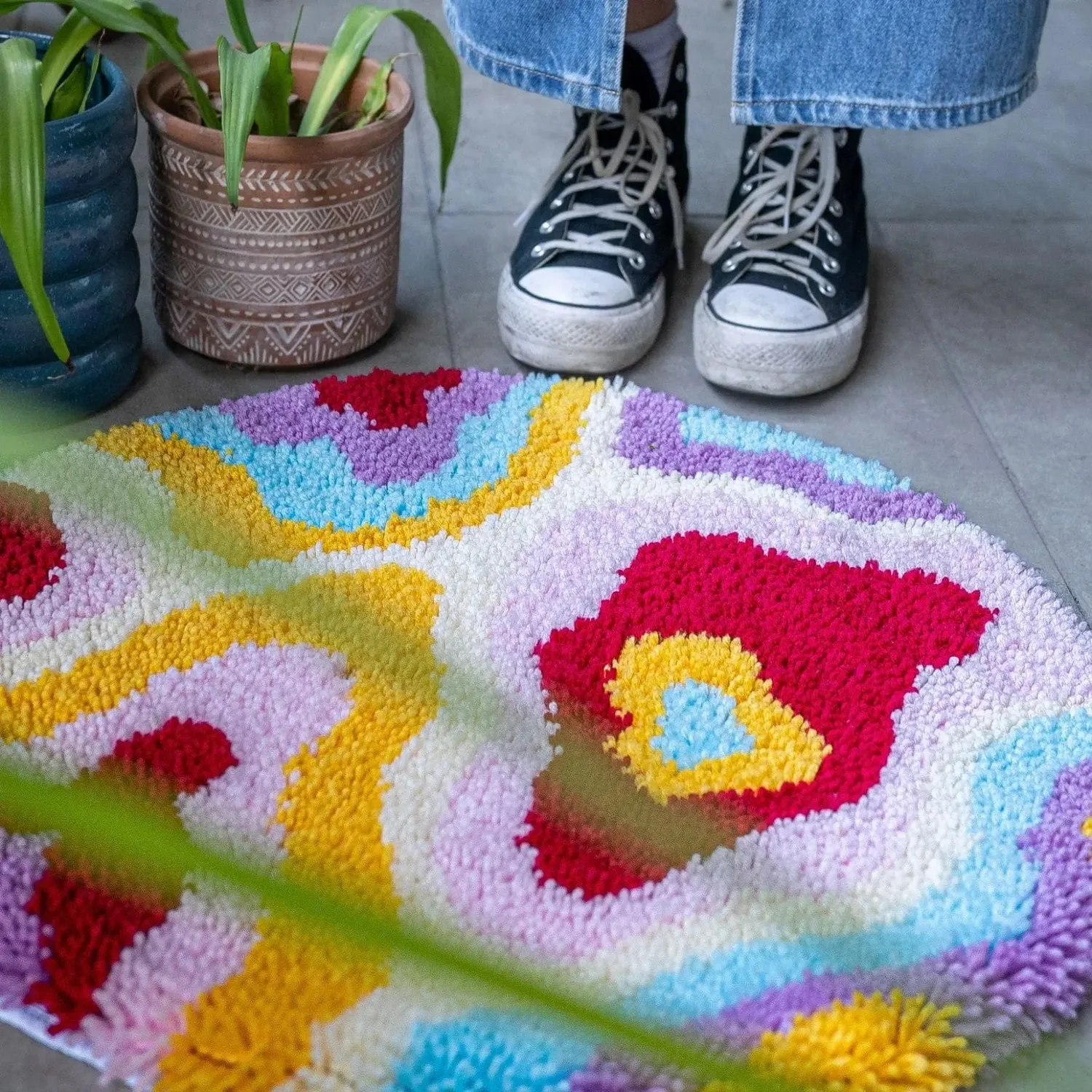 Craft Club Psychedelia kit covor 48x48cm latch hook