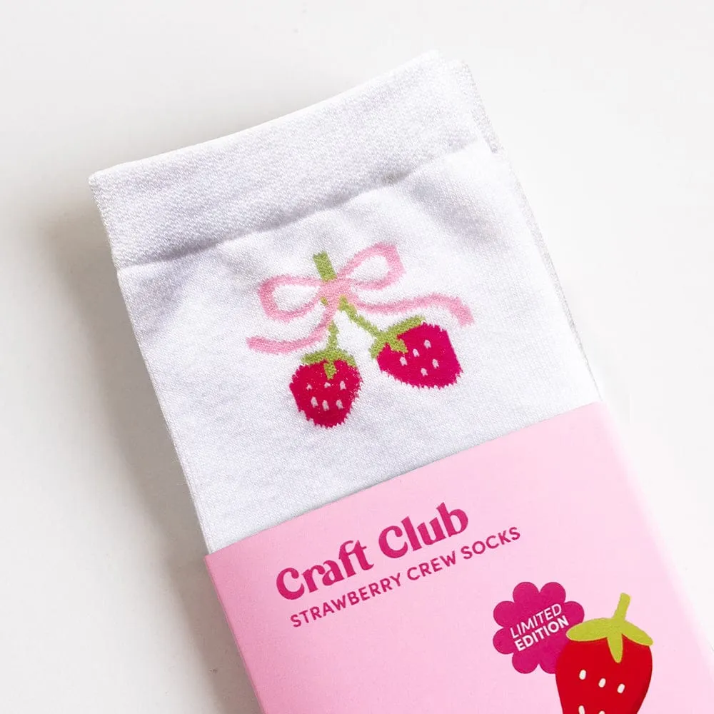 Craft Club Strawberry sosete albe capsuni marime unica