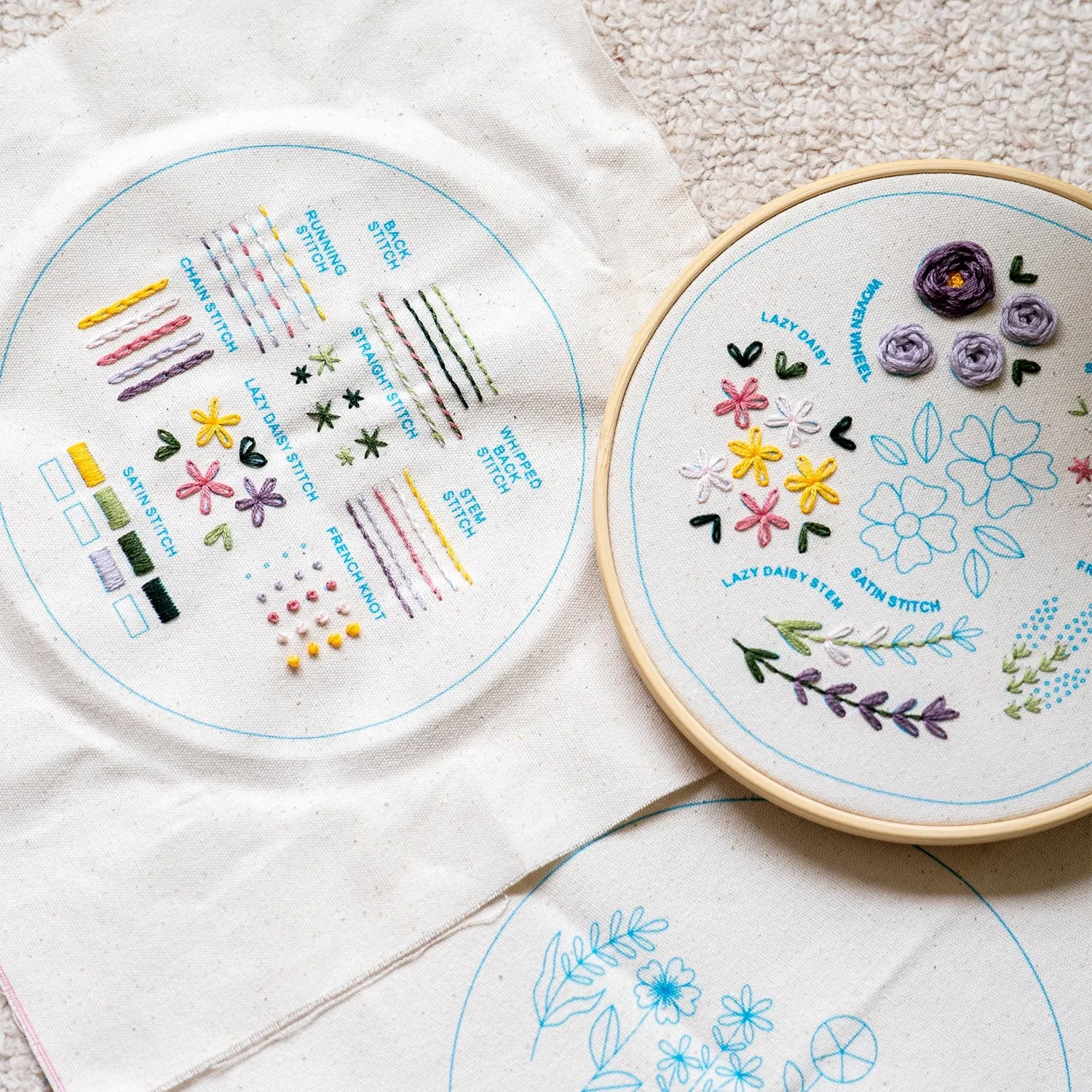 Craft Club DELUXE FLORAL SAMPLER kit broderie cu 3 modele