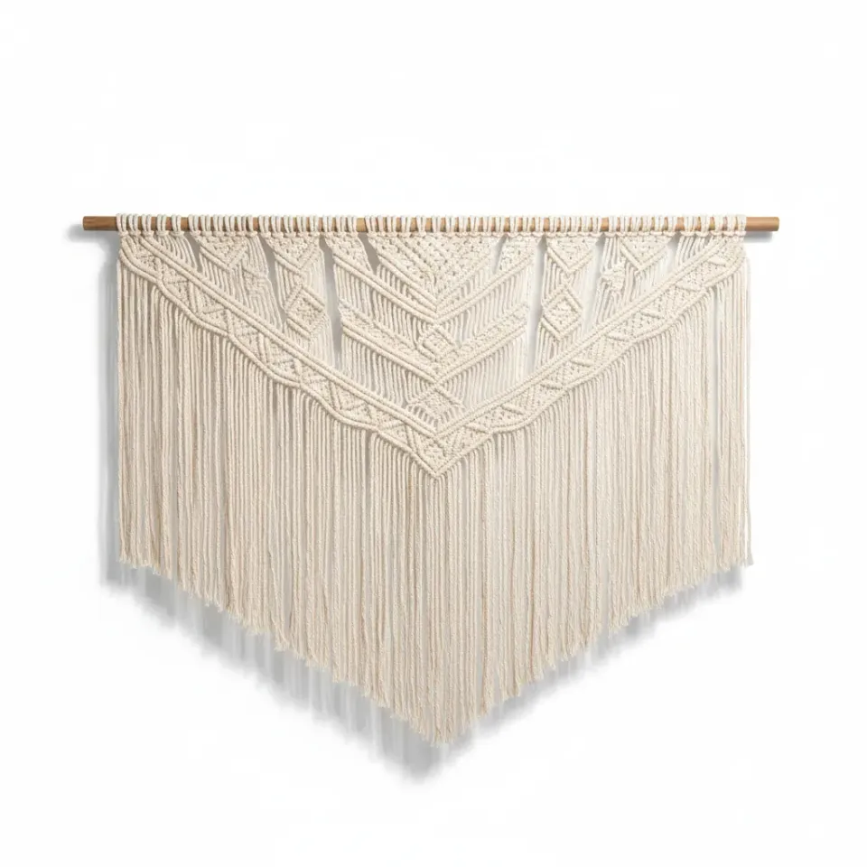 Macrame Meu tablie pat macrame bumbac bej 130x110cm