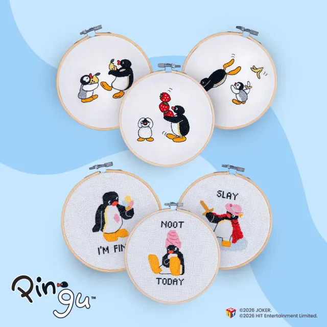 Craft Club Hoop Duo Pingu kit broderie si cusatura 2 buc