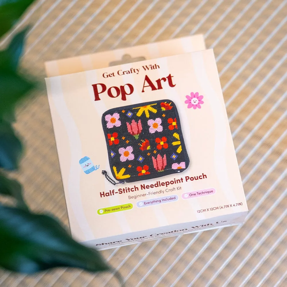 Craft Club Pop Art Petals etui needlepoint 12x12 cm