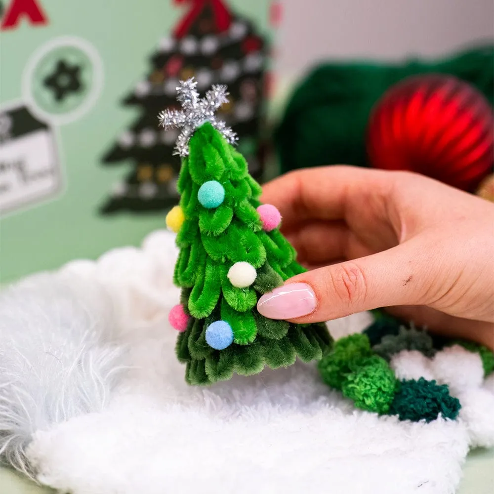 Craft Club Twinkling Christmas Tree kit coaster moss brad 22x15