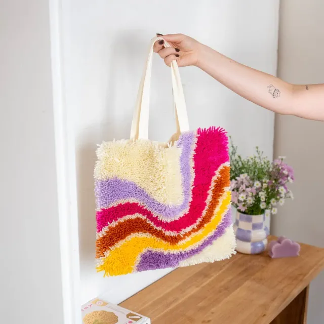 Craft Club Making Waves kit tote bag latch hook 33x33 cm