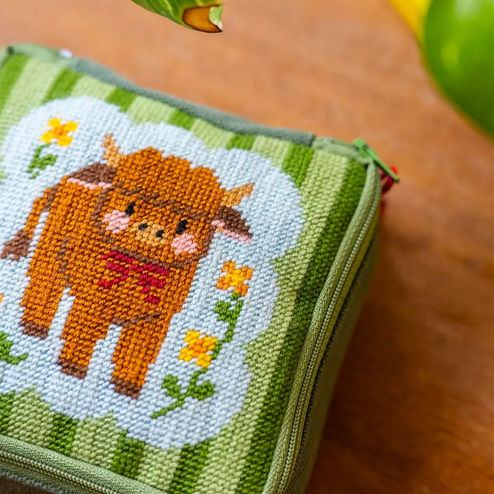 Craft Club Highland Cow kit needlepoint 12x12 cm