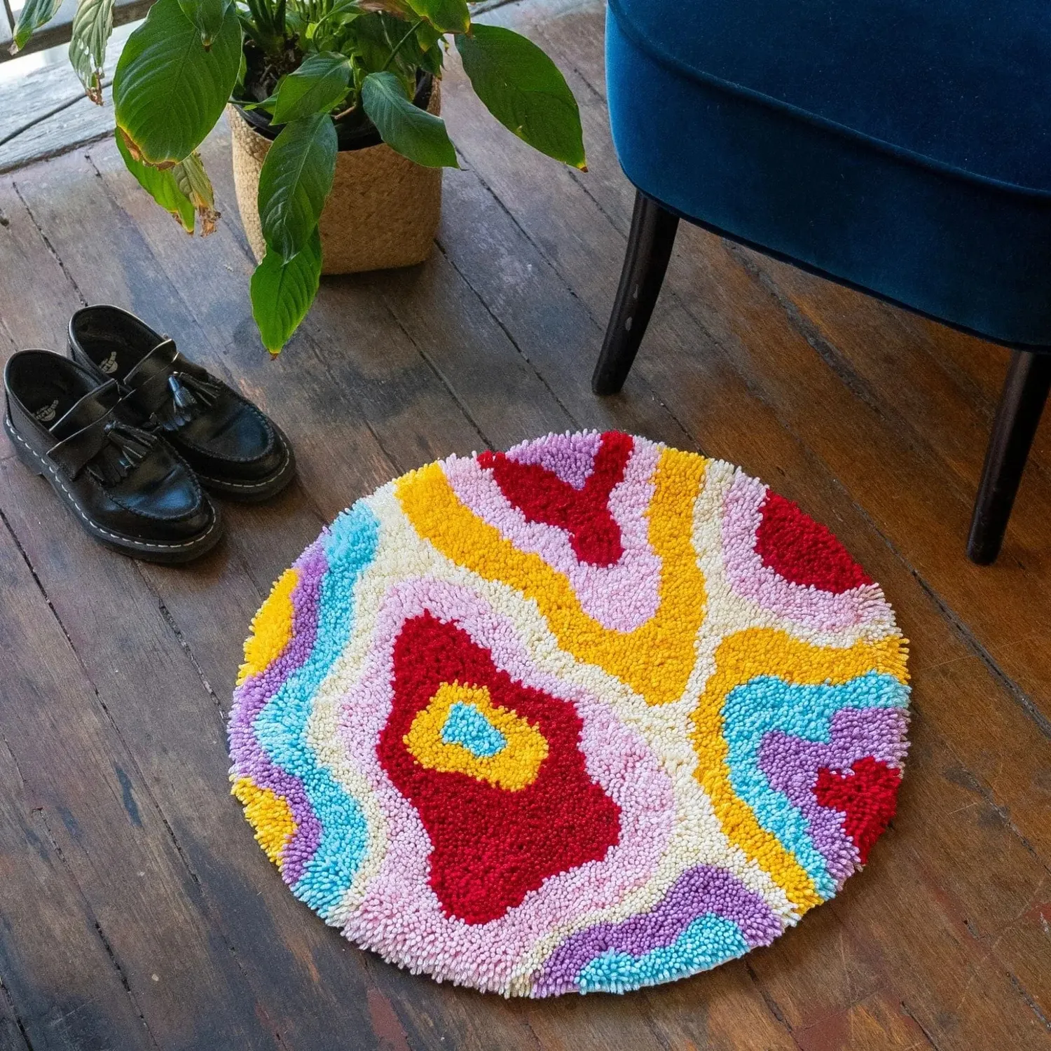 Craft Club Psychedelia kit covor 48x48cm latch hook