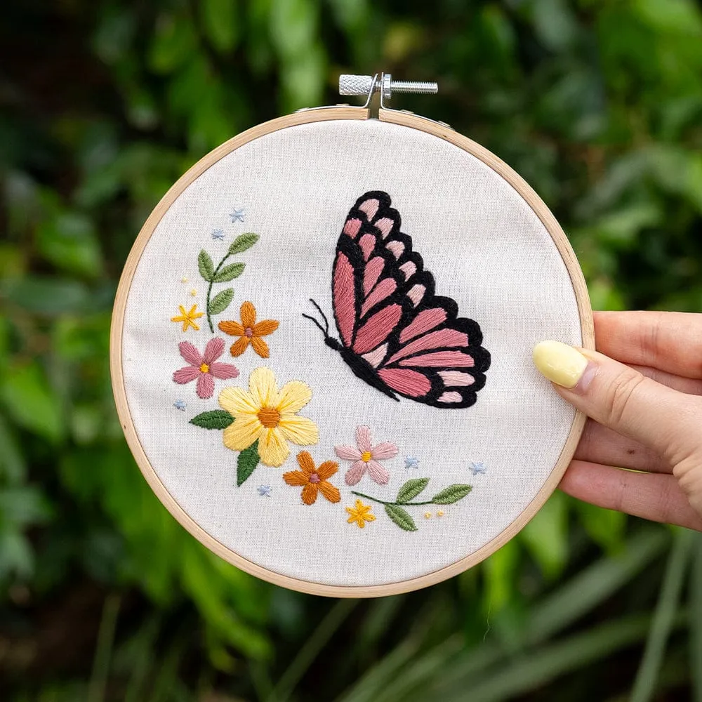 Craft Club Blushing Butterfly kit broderie fluture