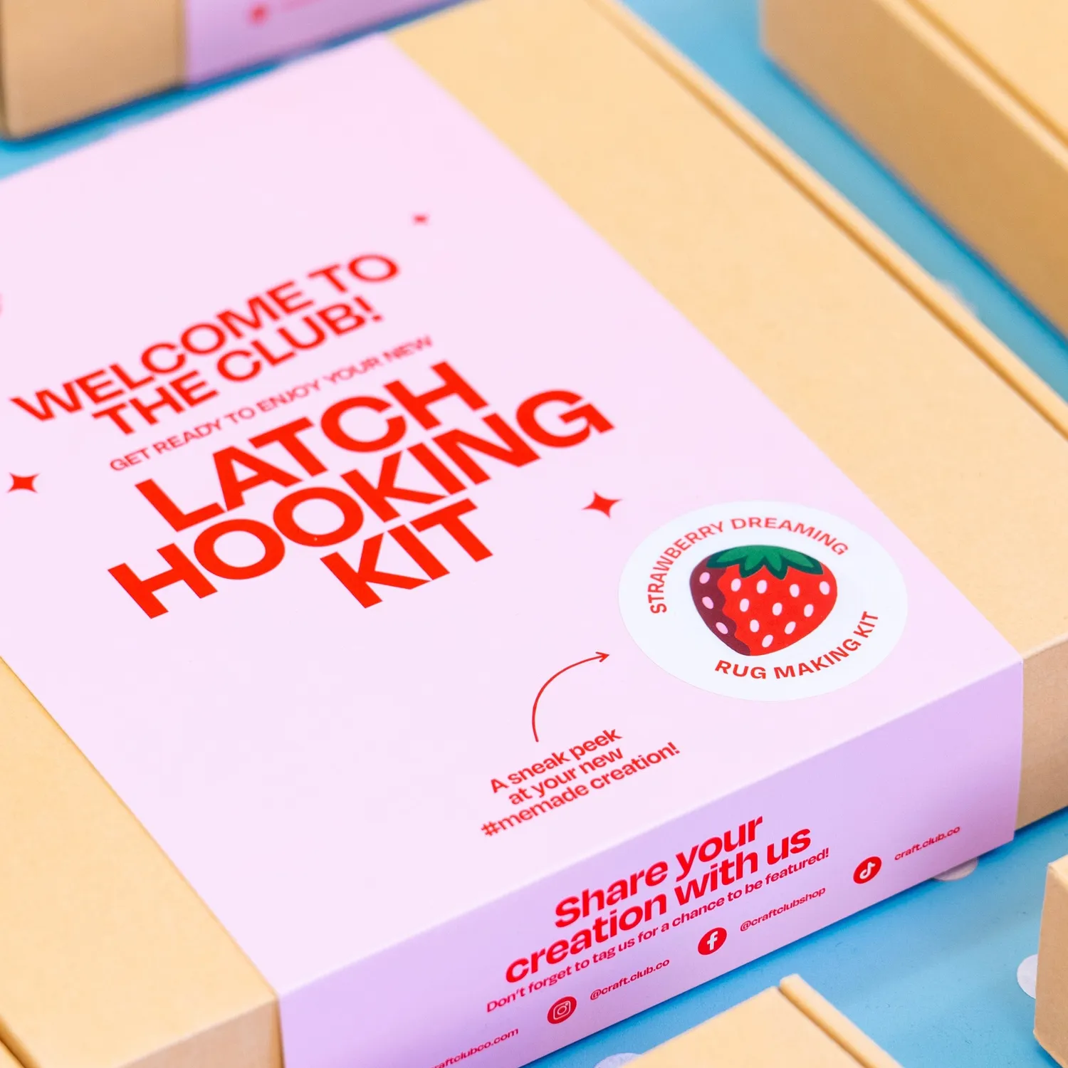 Craft Club STRAWBERRY DREAMING kit covor latch hook cu fructe