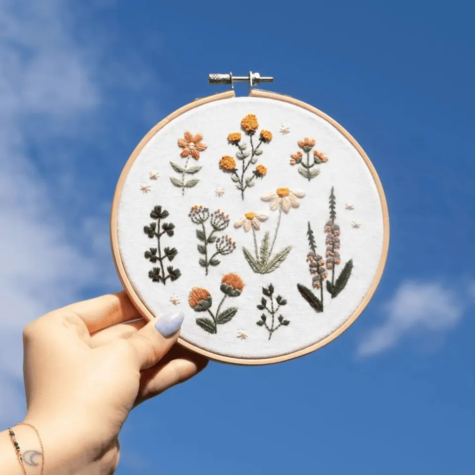 Craft Club Wildflower kit broderie flori pastel