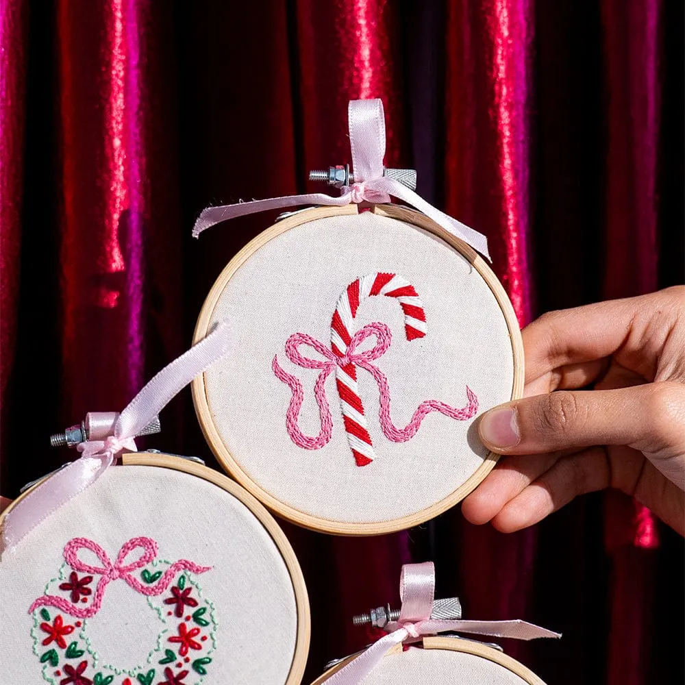 Craft Club Tinsel & Tea kit broderie minis Crăciun 3 buc începători