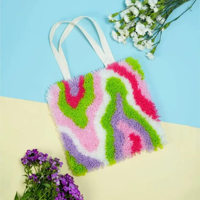 Craft Club Acid Rain kit geantă latch hook 33x33cm color