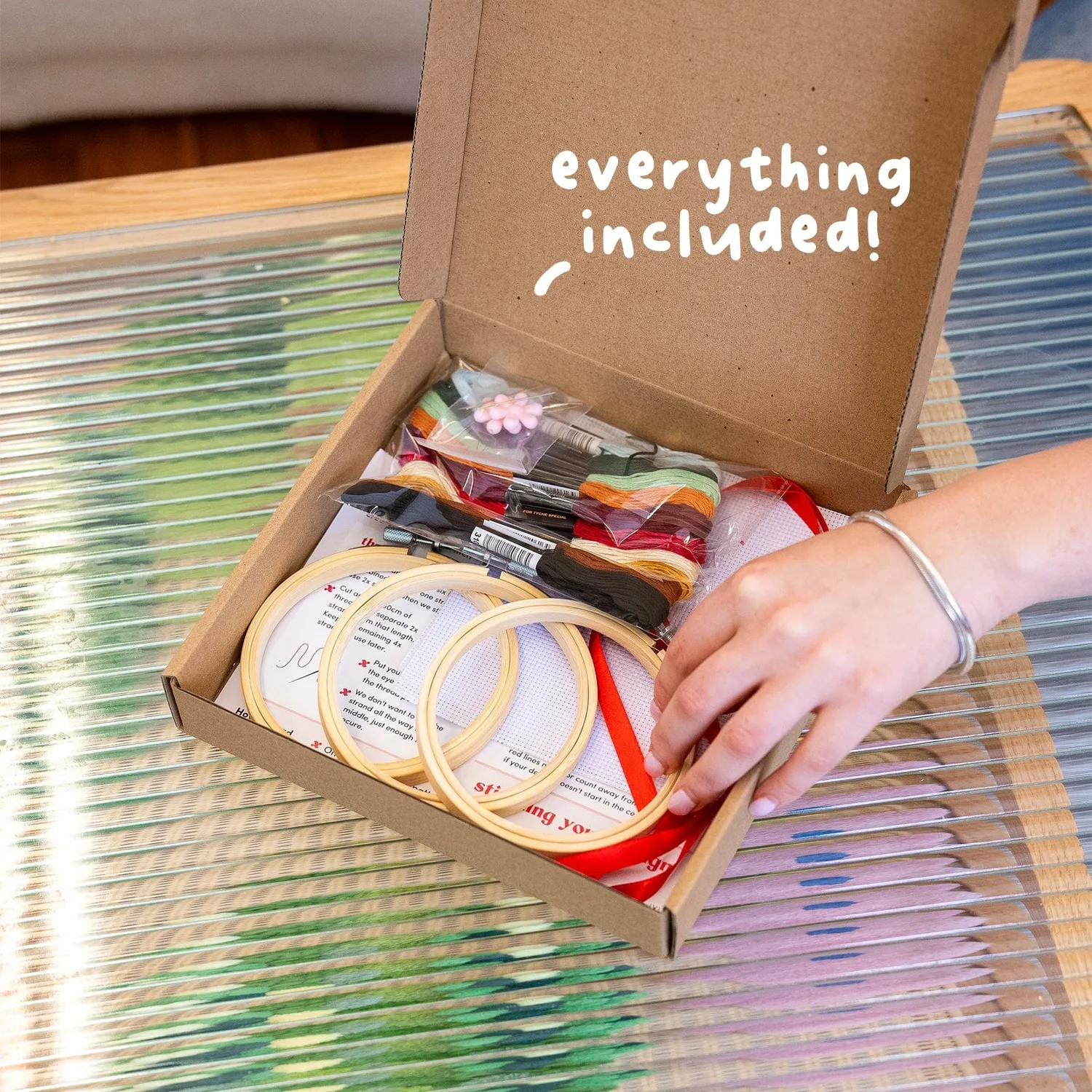 Craft Club Tinsel & Tea kit broderie minis Crăciun 3 buc începători
