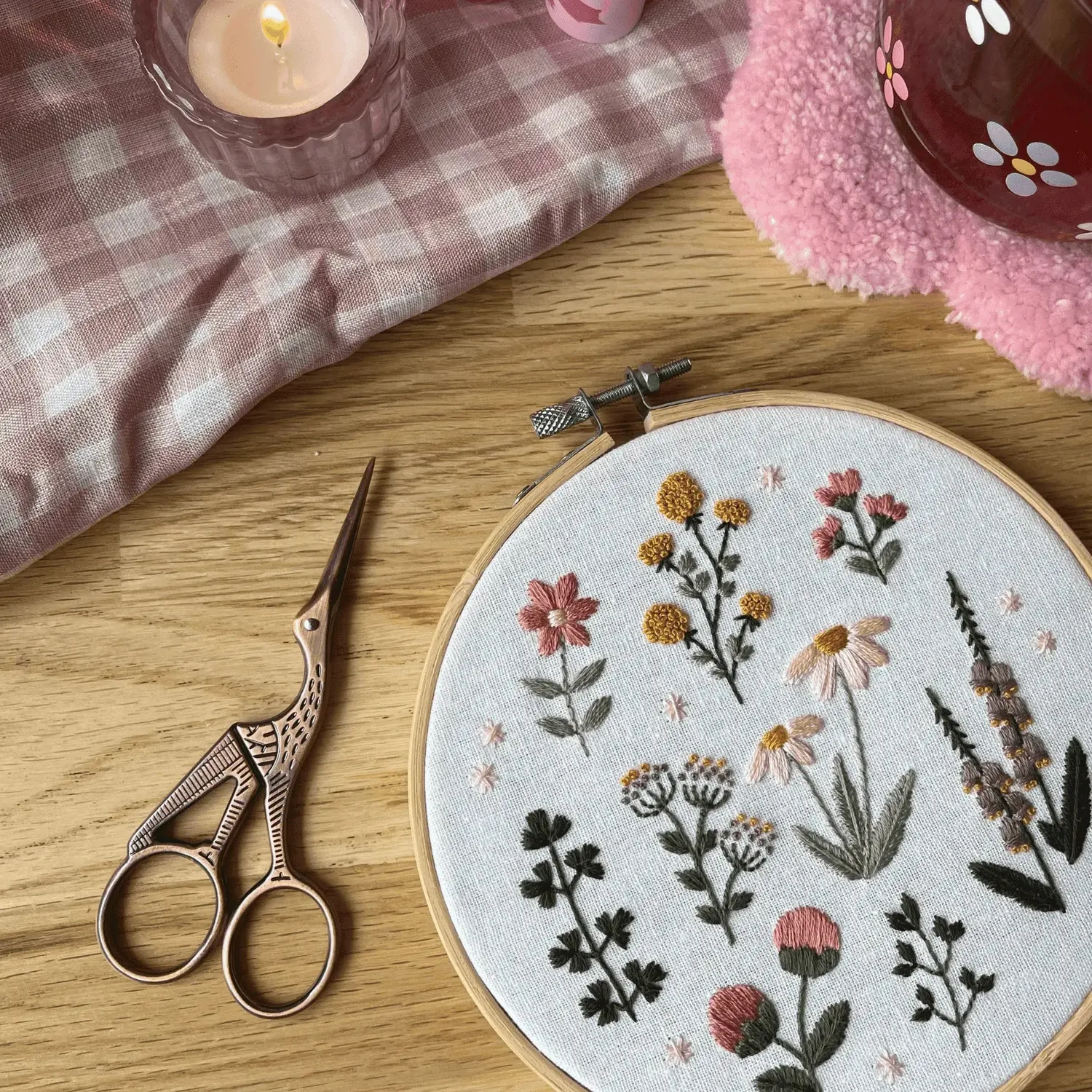 Craft Club Wildflower kit broderie flori pastel