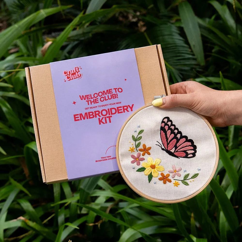 Craft Club Blushing Butterfly kit broderie fluture