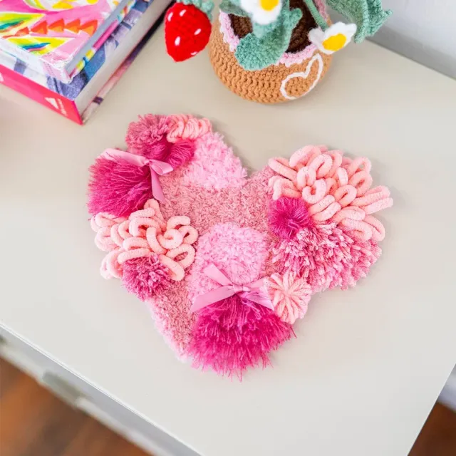 Craft Club Patchwork Heart Moss coaster kit roz 22 x 15 cm