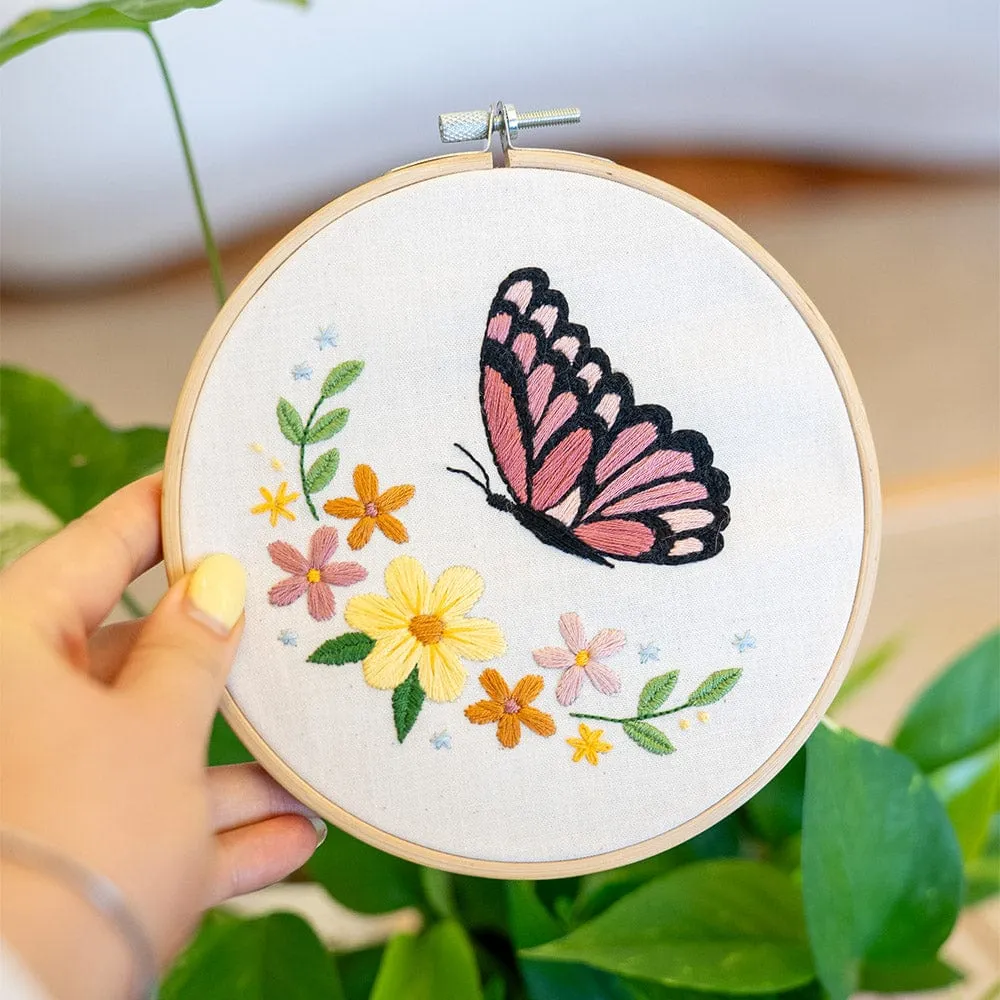 Craft Club Blushing Butterfly kit broderie fluture