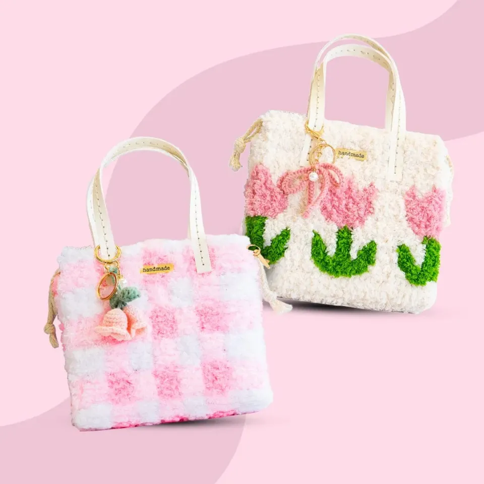 Craft Club The Pinks set geantă țesută 20x30x8 cm