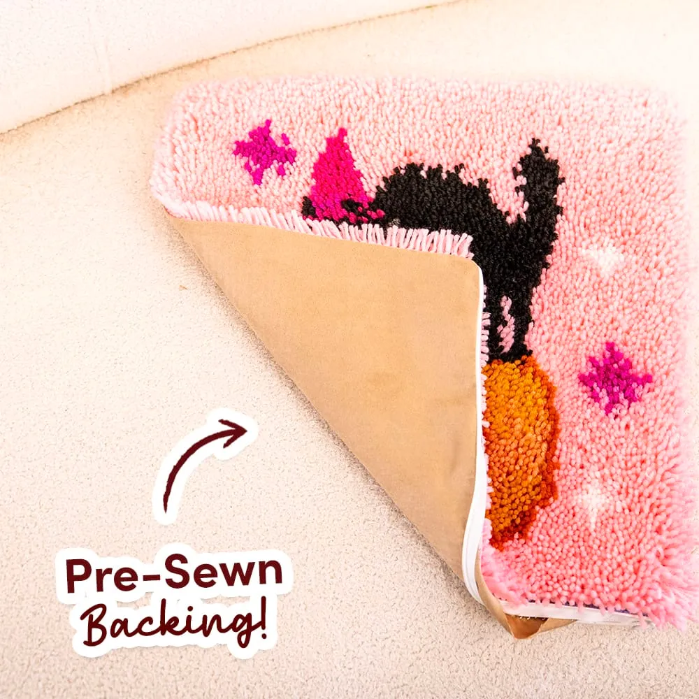Craft Club Scaredy Cat kit perna 43x43cm latch hook