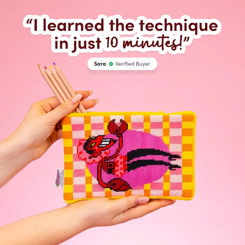 Craft Club HIM Needlepoint pouch kit Powerpuff Girls 22 x 14,5 cm